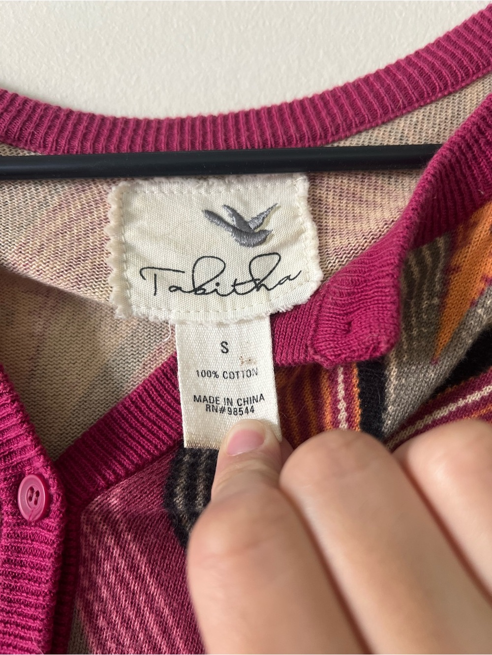 Tabitha Multicolor Chevron Cardigan - Pink, Orange, Black & Cream - Picture 2 of 4